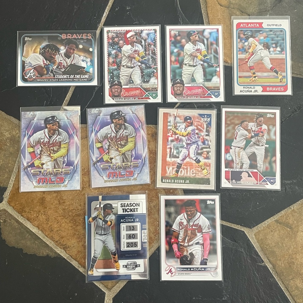 10 Ronald Acuna Jr. Cards, 22', 23', 24' Atlanta Braves MLB